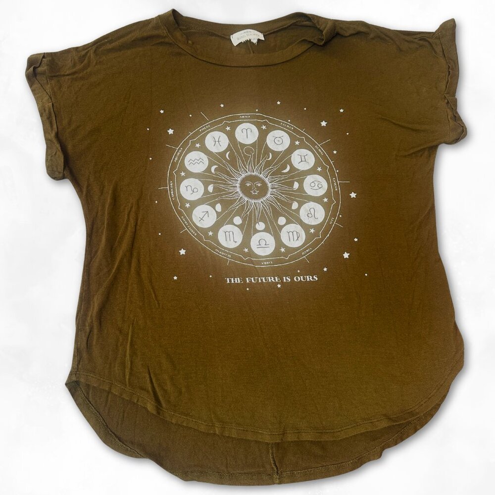 ✨ Rebel Society Celestial Astrology Tee | S | Zodiac Sun Wheel Soft T-Shirt